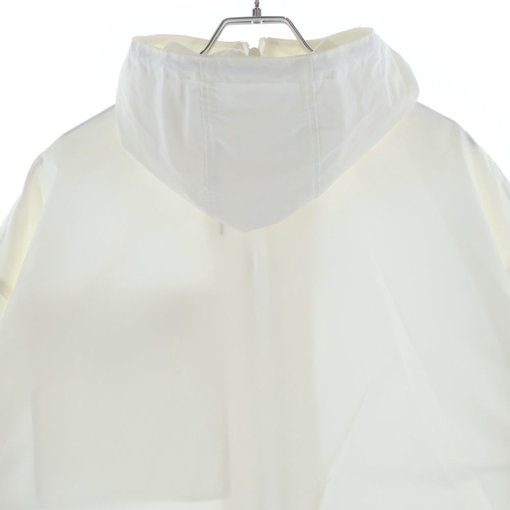 Prada Triangle Logo Technical Poplin Rain Coat Nylon Jacket White — view 4