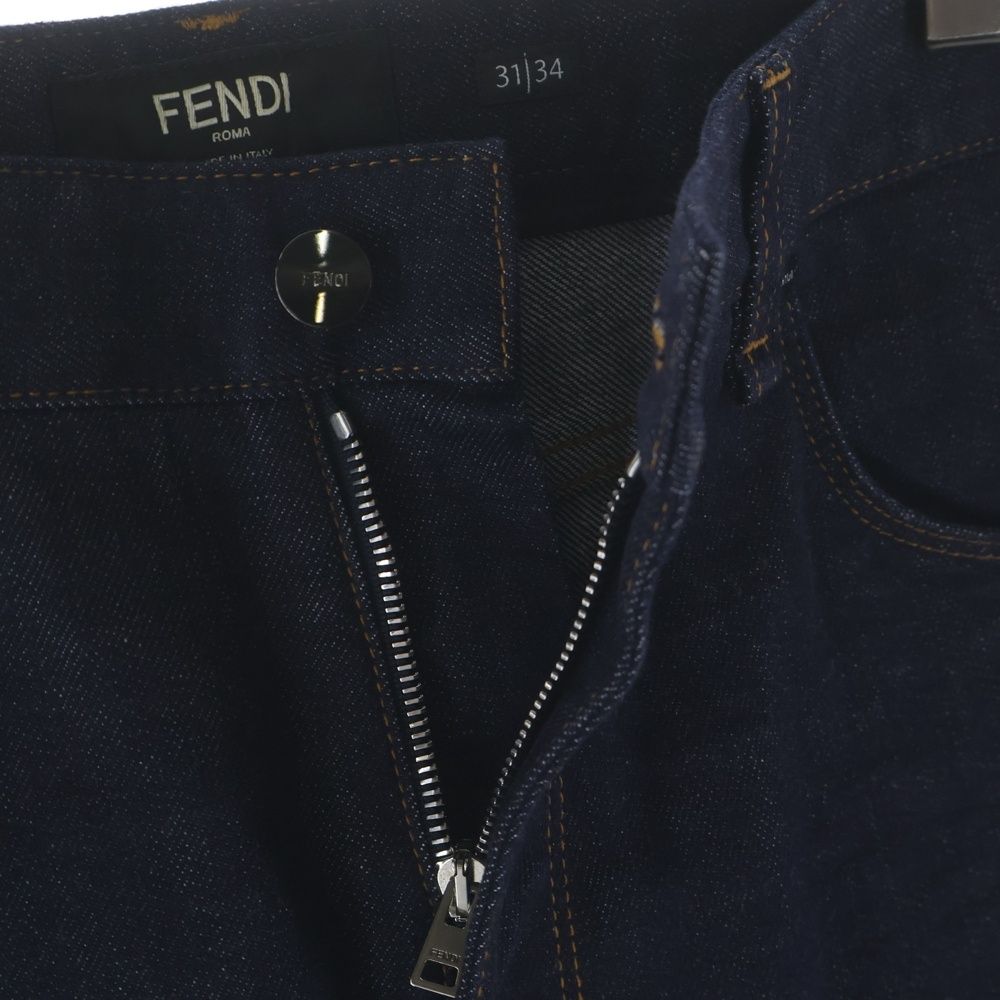 Fendi Side Collar Line Denim Pants Indigo Agzr — view 6