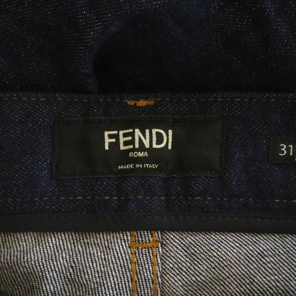 Fendi Side Collar Line Denim Pants Indigo Agzr — view 7