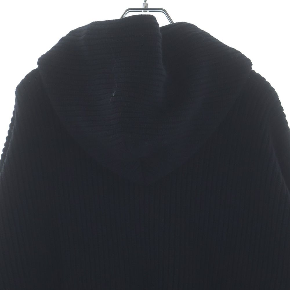 Celine Logo Patch Hoodie Zip Up Knit Black — view 4