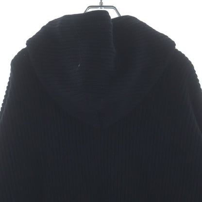 Celine Logo Patch Hoodie Zip Up Knit Black — view 4