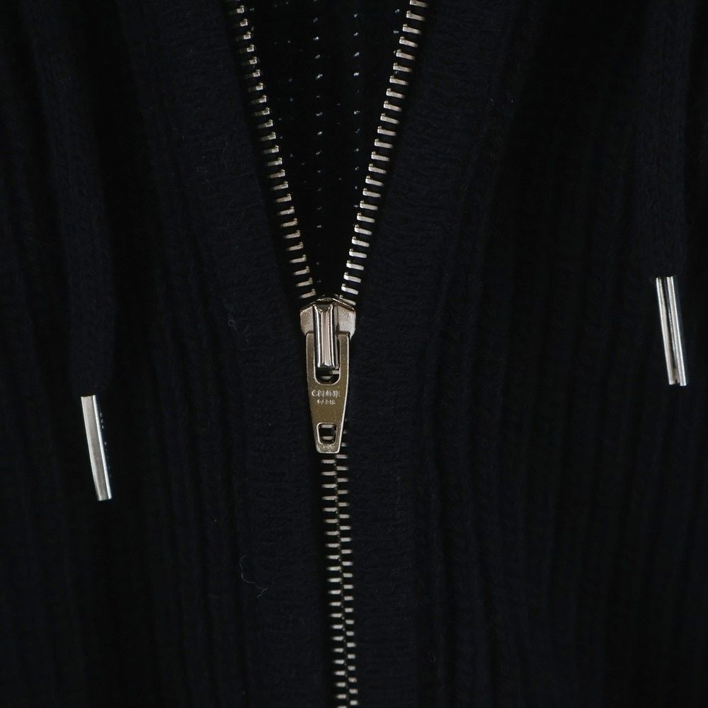 Celine Logo Patch Hoodie Zip Up Knit Black — view 6