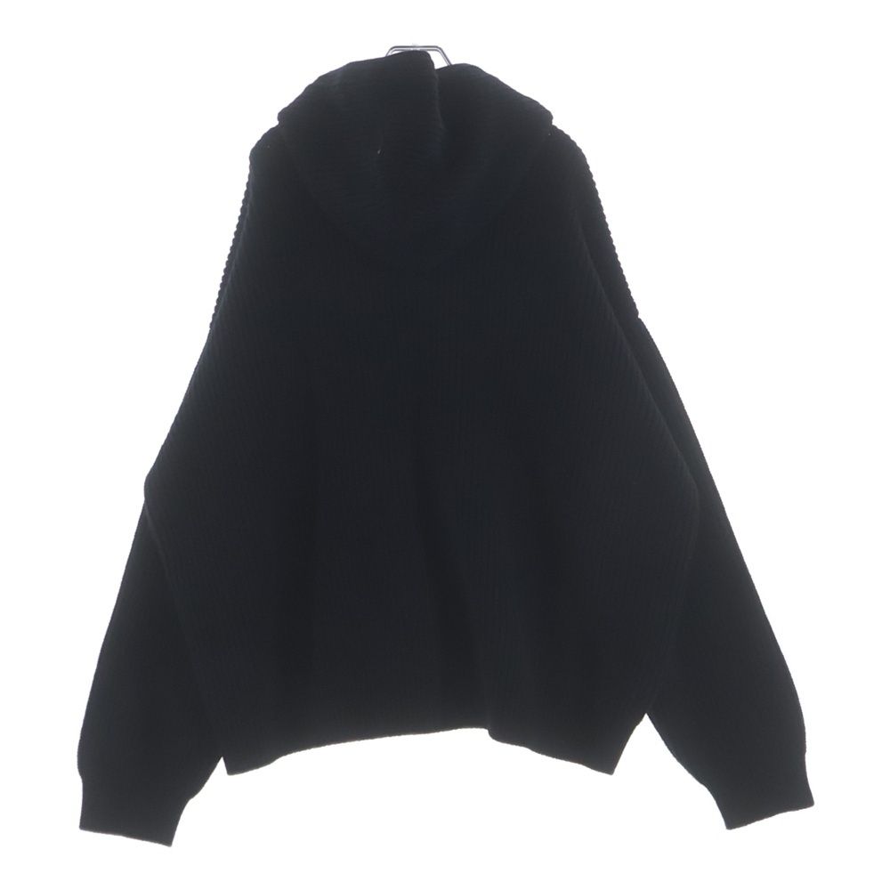Celine Logo Patch Hoodie Zip Up Knit Black — view 2