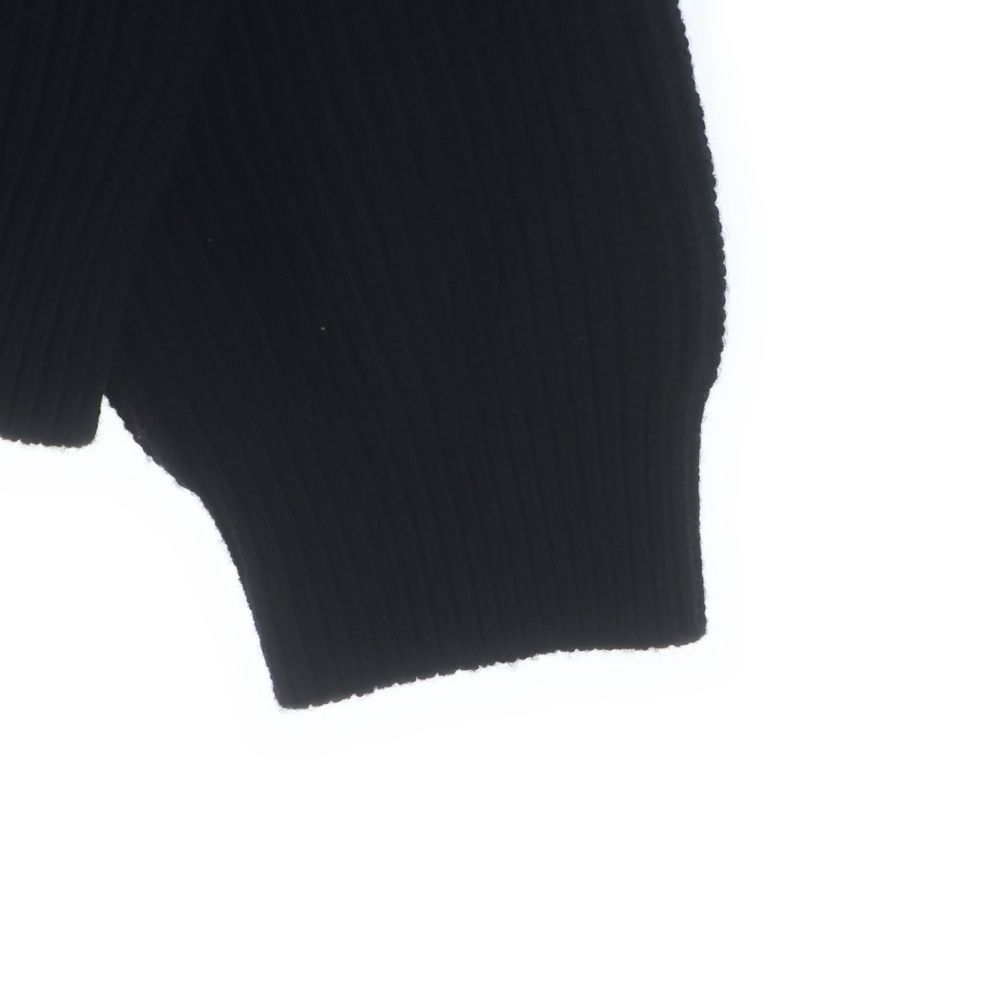Celine Logo Patch Hoodie Zip Up Knit Black — view 5