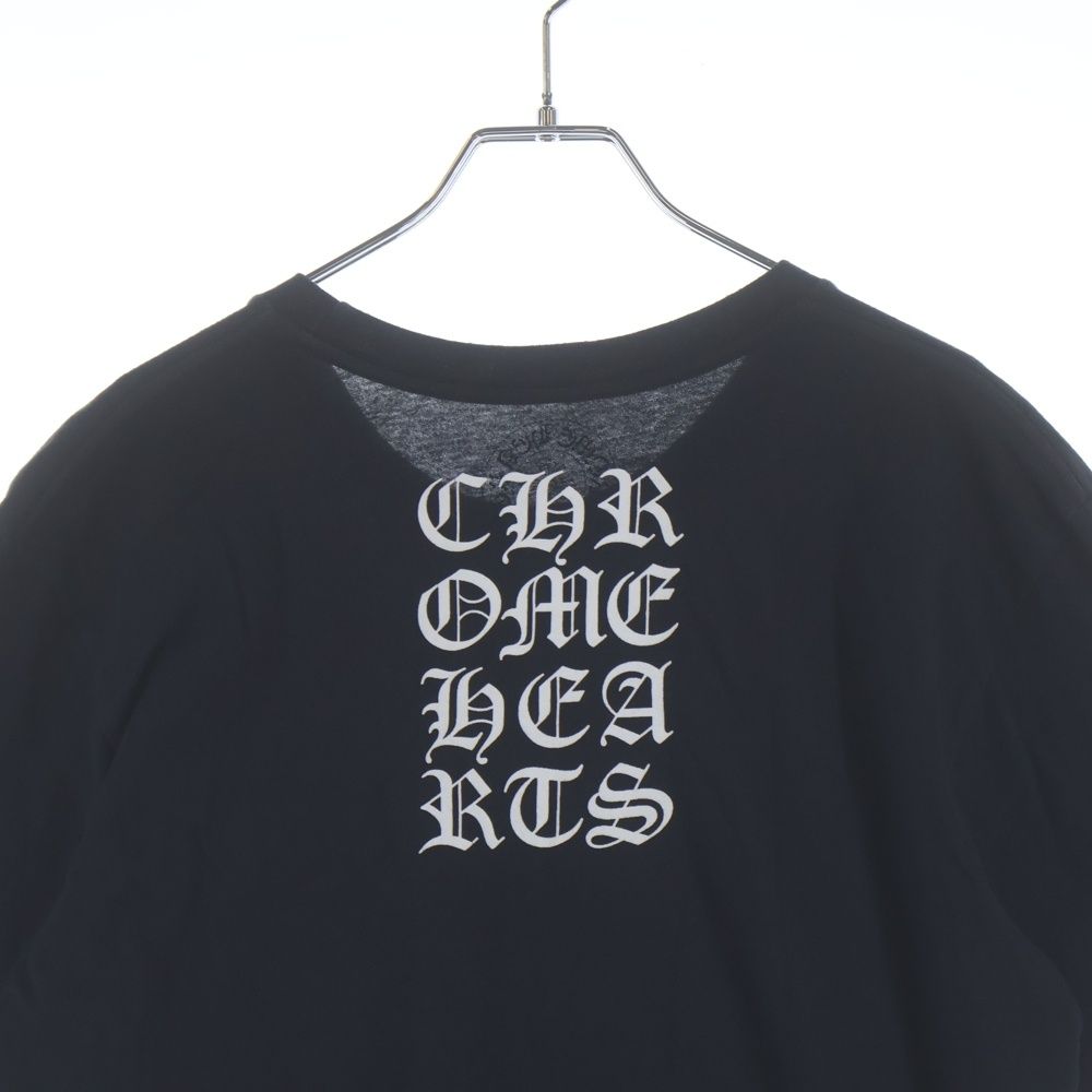Chrome Hearts Vertical Logo Print Short Sleeve T-Shirt Black — view 4