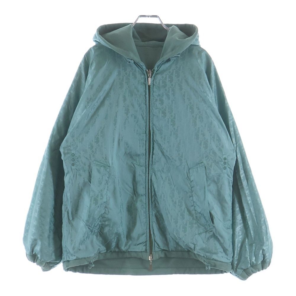 Dior Logo Embroidered Reversible Zip Up Hoodie Green — view 3