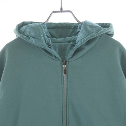 Dior Logo Embroidered Reversible Zip Up Hoodie Green — view 5