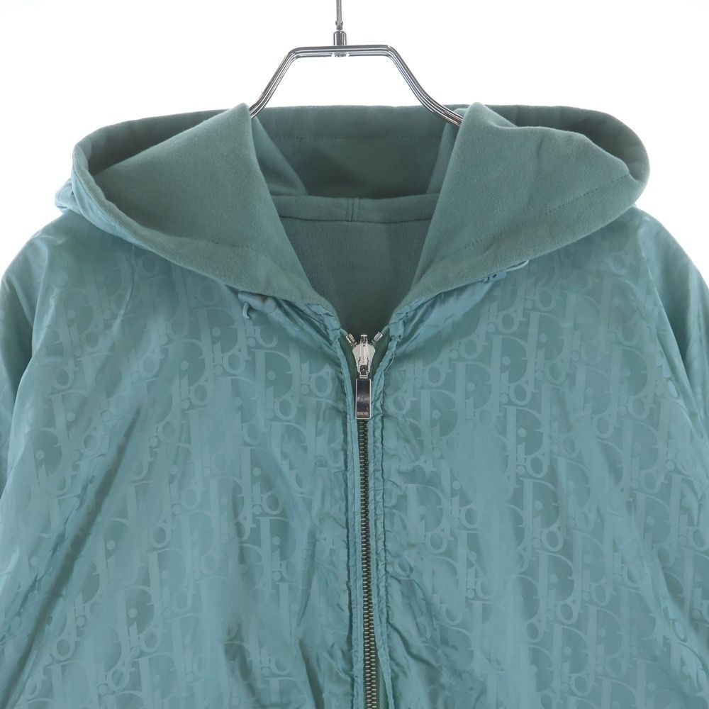 Dior Logo Embroidered Reversible Zip Up Hoodie Green — view 6