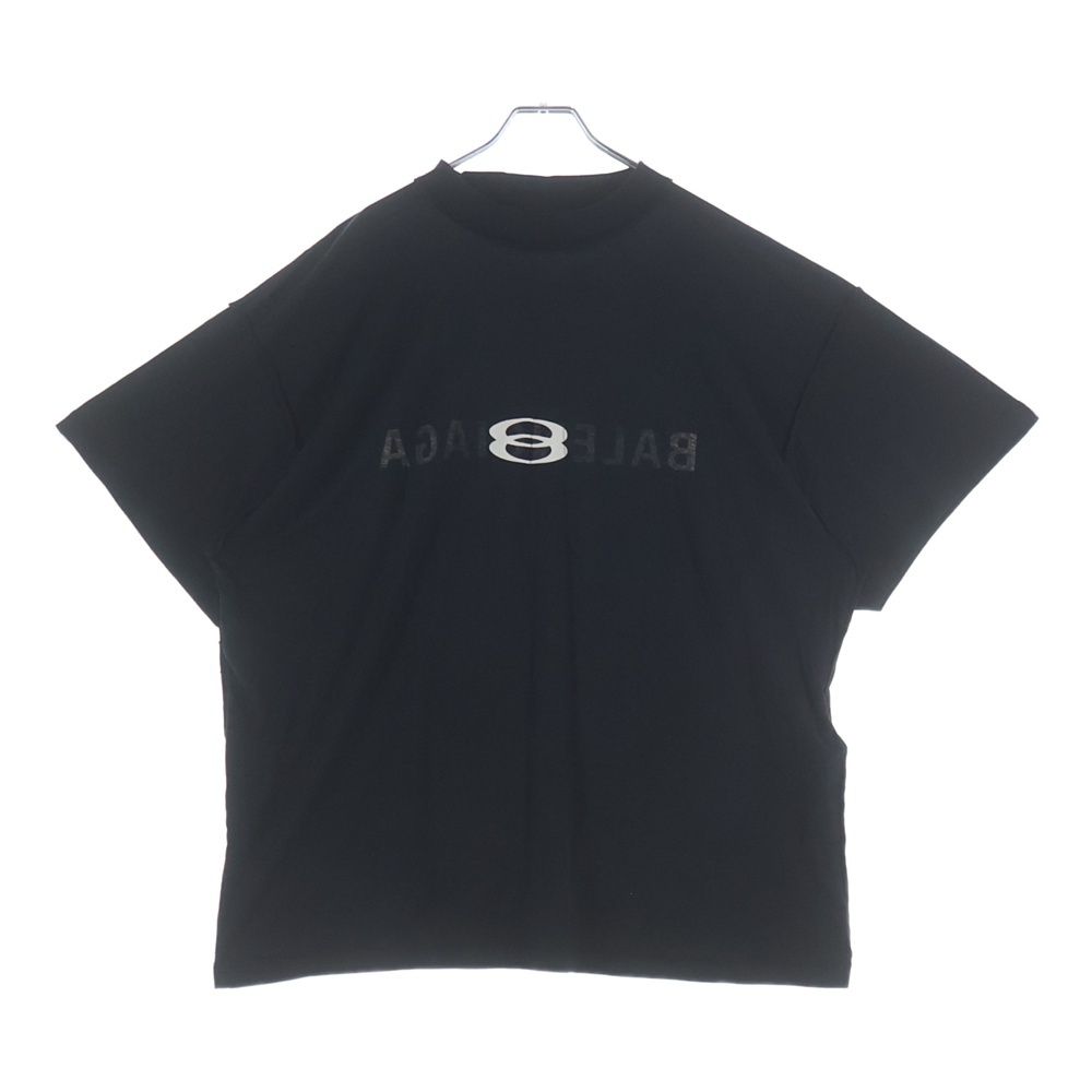 Balenciaga Inside Out T-Shirt Out Logo Print Short Sleeve Top Black