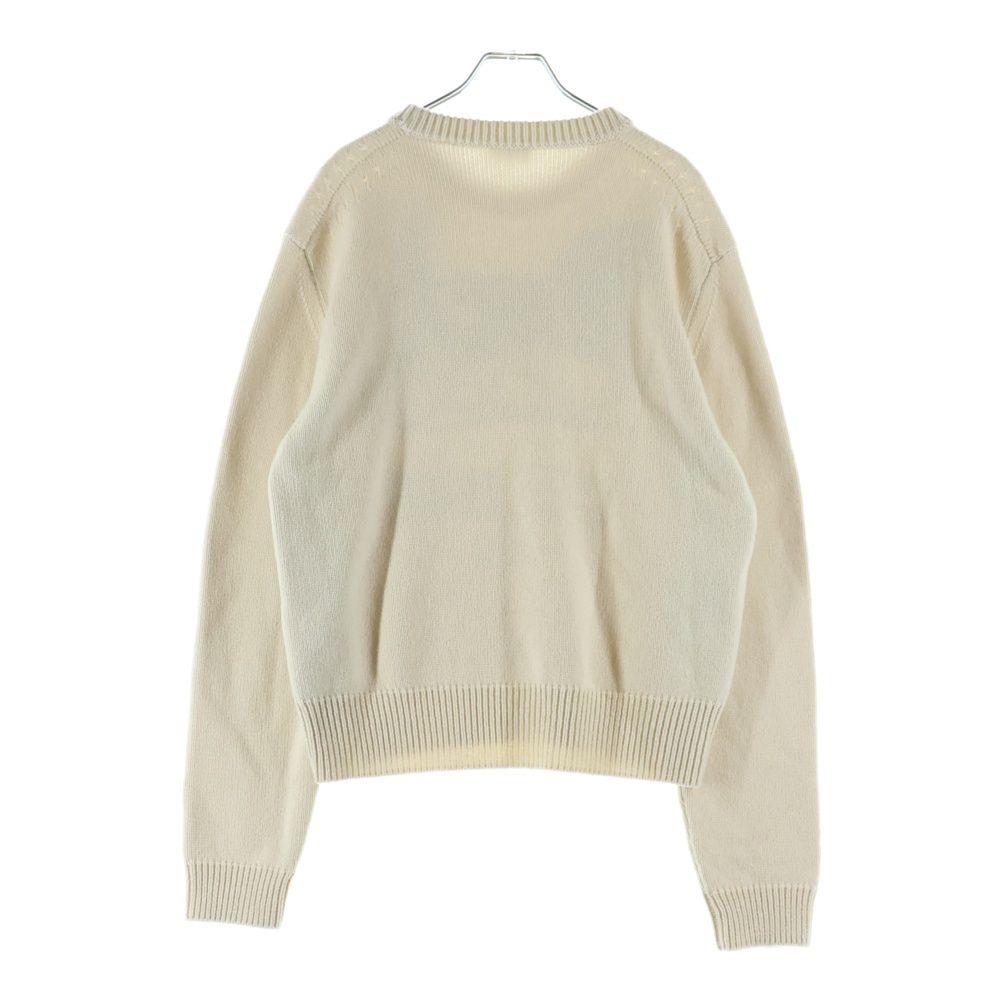 Celine Cashmere Font Logo Crew Neck Knit Sweater Ivory — view 2