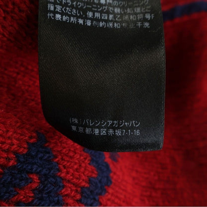 Balenciaga Allover Logo Crewneck Knit Crew Neck Long Sleeve Sweater Navy Red — view 8