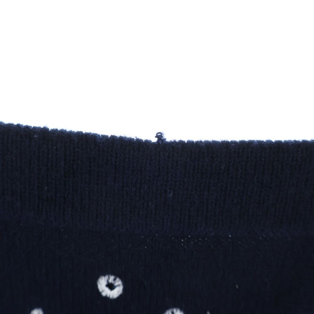 Chanel Floral Embroidery Cashmere Knit Dress Navy Bustier — view 4
