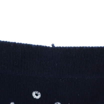 Chanel Floral Embroidery Cashmere Knit Dress Navy Bustier — view 4