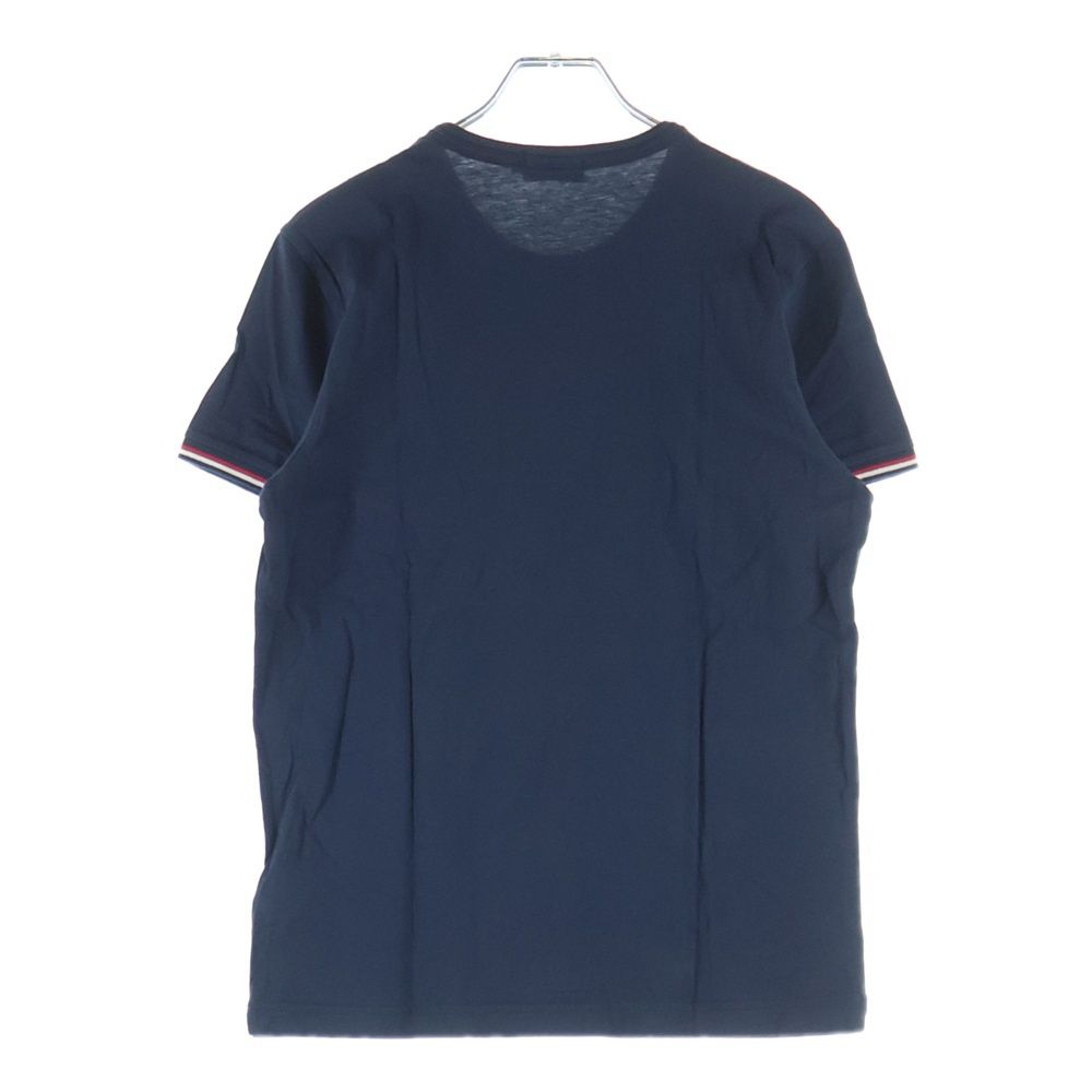 Moncler Front Logo Patch Pique Short Sleeve Polo Shirt Navy — view 2