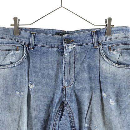 Dolce & Gabbana Crash Distressed Low Rise Denim Pants Y2k Indigo — view 3