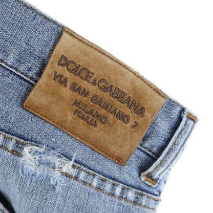 Dolce & Gabbana Crash Distressed Low Rise Denim Pants Y2k Indigo — view 7