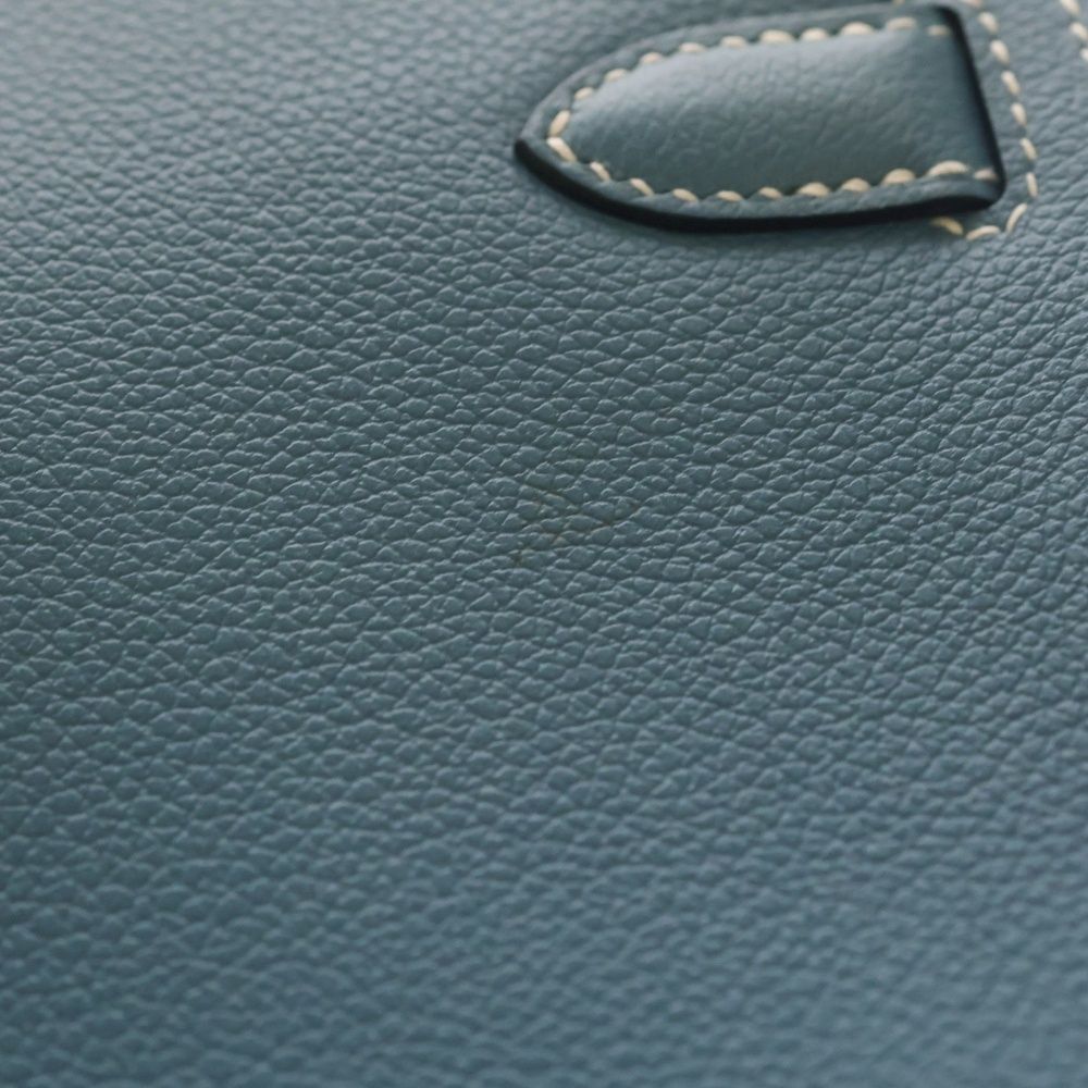 Hermes Gipsiere Mini New Blue Jean Evercolor Leather Shoulder Bag Gold — view 5