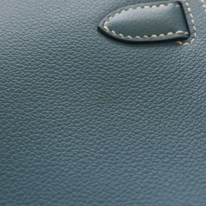 Hermes Gipsiere Mini New Blue Jean Evercolor Leather Shoulder Bag Gold — view 5
