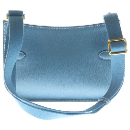 Hermes Gipsiere Mini New Blue Jean Evercolor Leather Shoulder Bag Gold — view 2