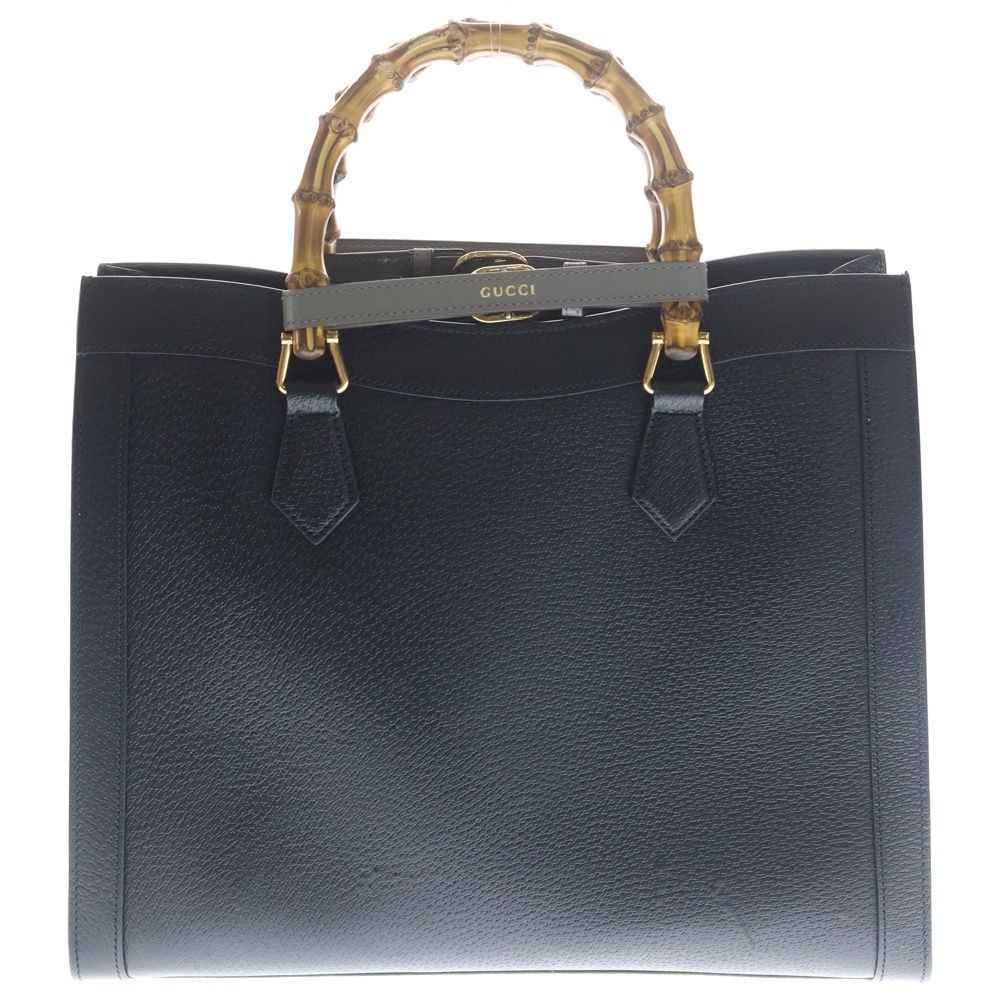 Gucci Diana 2-Way Tote Shoulder Bag Black Leather Gold — view 2