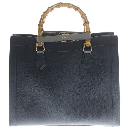 Gucci Diana 2-Way Tote Shoulder Bag Black Leather Gold — view 2