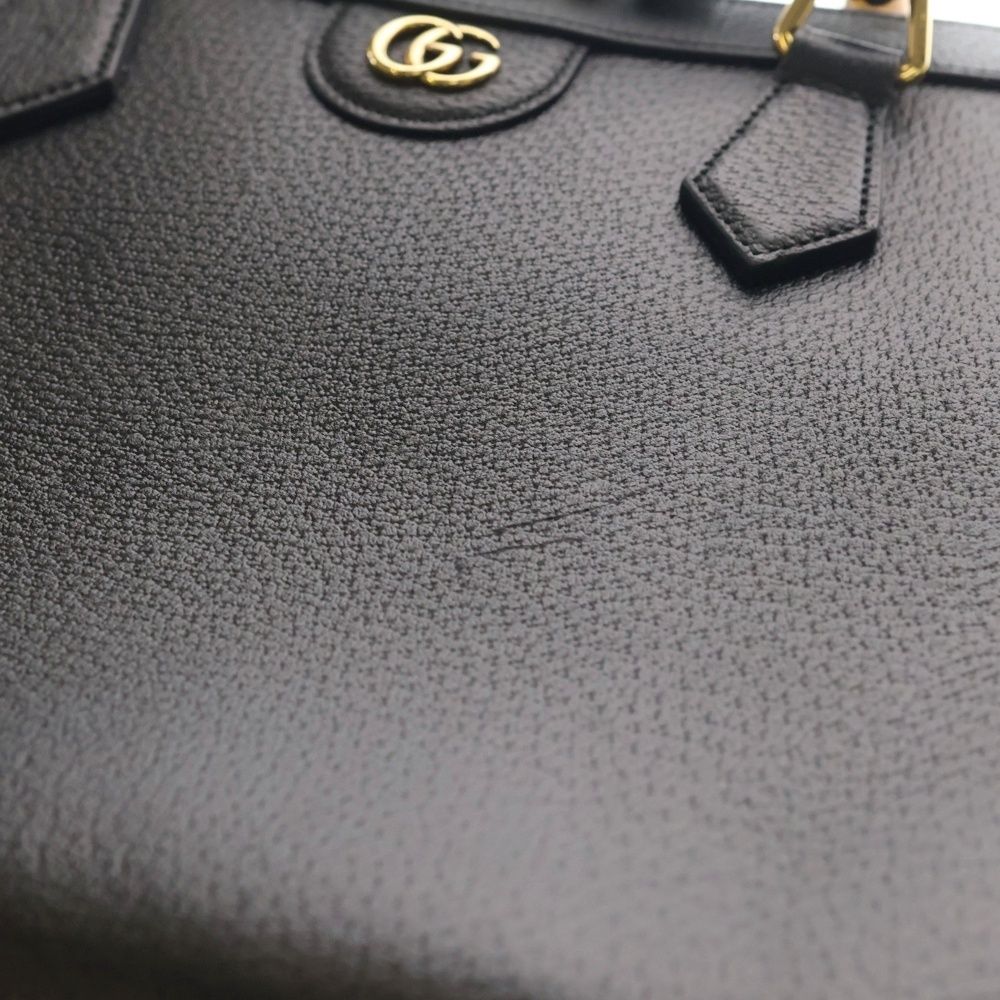 Gucci Diana 2-Way Tote Shoulder Bag Black Leather Gold — view 5