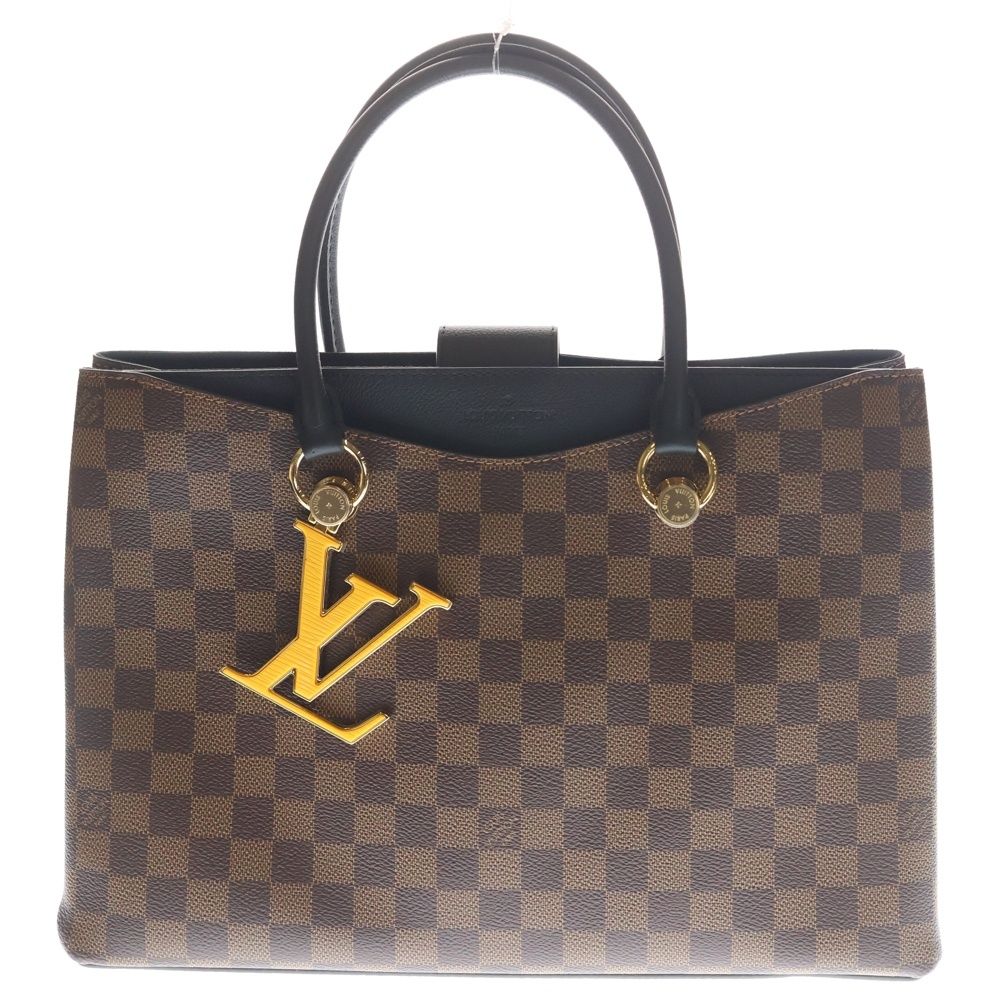 Louis Vuitton LV Riverside Damier Leather 2-Way Bag Gold Brown