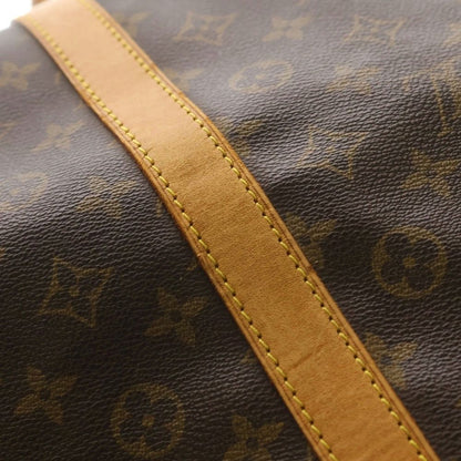 Louis Vuitton Monogram Keepall 60 Boston Bag Brown Leather Gold — view 6