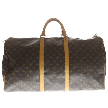 Louis Vuitton Monogram Keepall 60 Boston Bag Brown Leather Gold — view 2