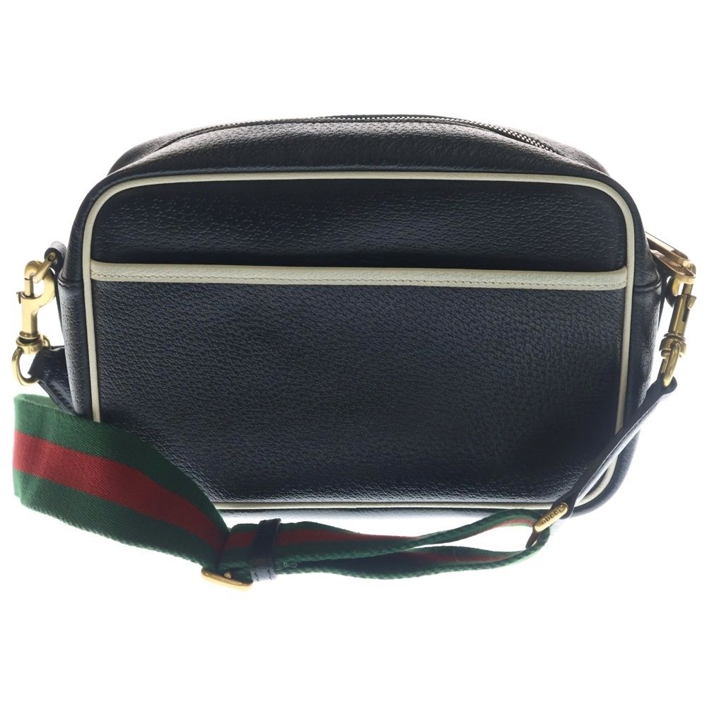Gucci Adidas Logo Leather Shoulder Bag Black — view 2