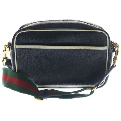 Gucci Adidas Logo Leather Shoulder Bag Black — view 2