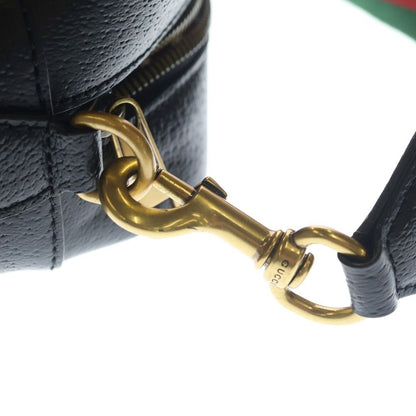 Gucci Adidas Logo Leather Shoulder Bag Black — view 5