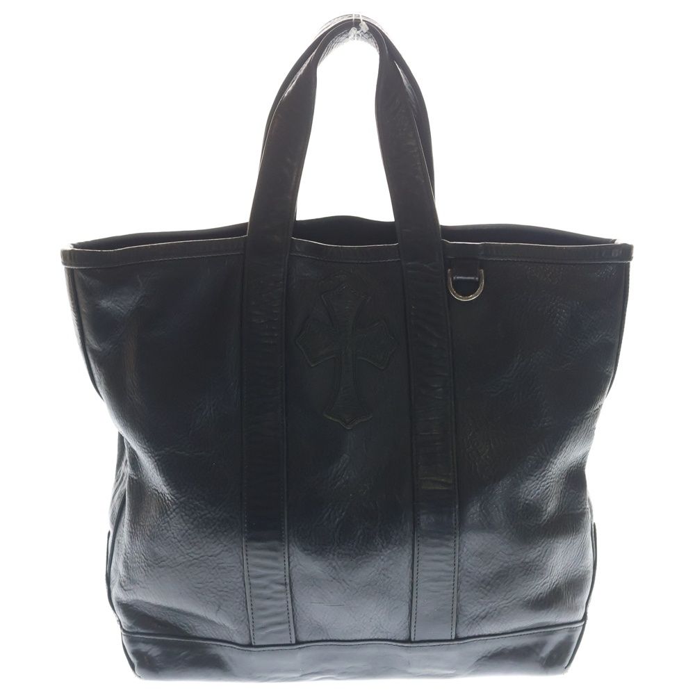 Chrome Hearts United Arrows Anniversary Cross Patch Leather Tote Black