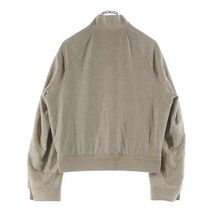 Loewe Anagram Logo Embroidery Cashmere Lining Check Zip Up Jacket Beige — view 2