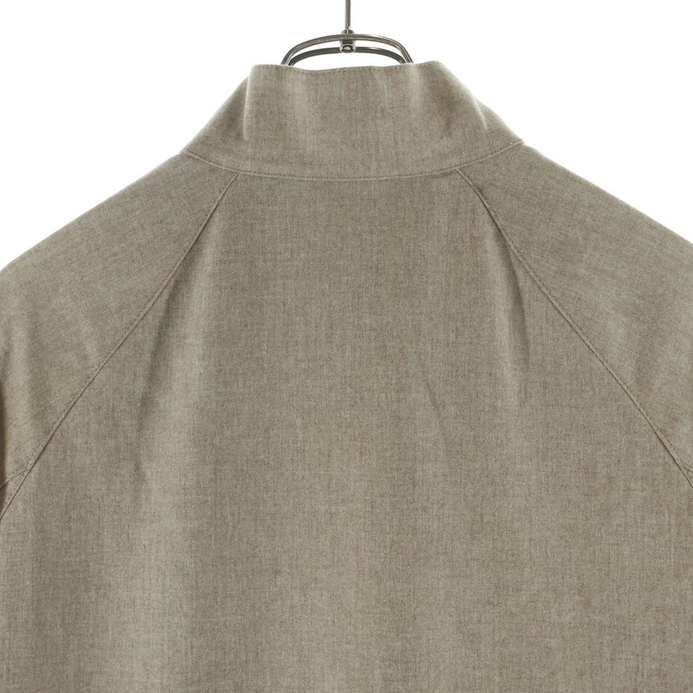 Loewe Anagram Logo Embroidery Cashmere Lining Check Zip Up Jacket Beige — view 4