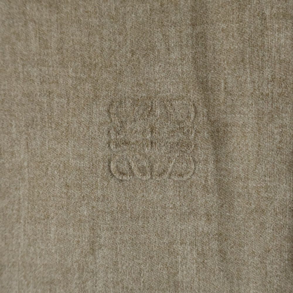 Loewe Anagram Logo Embroidery Cashmere Lining Check Zip Up Jacket Beige — view 5