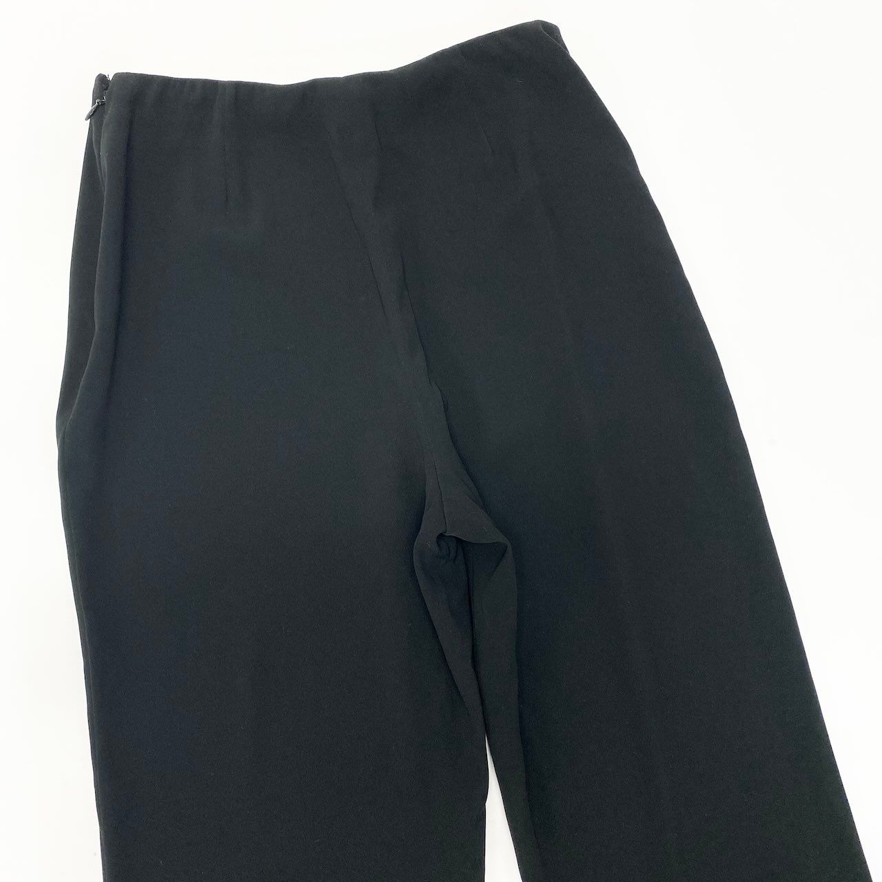 Chanel High Waist Relaxed Pants CC Logo 38 Black Polyester — view 3