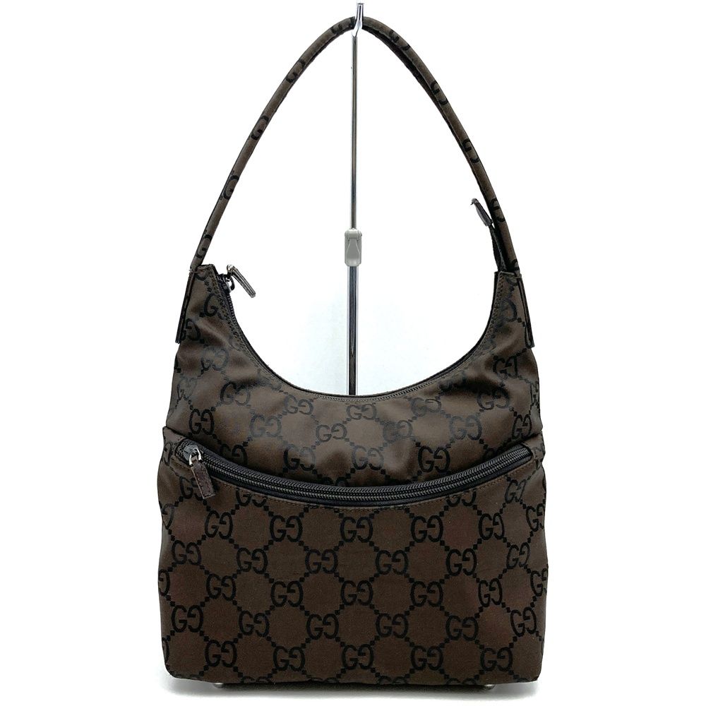 Gucci 001 Shoulder Bag GG Nylon Brown