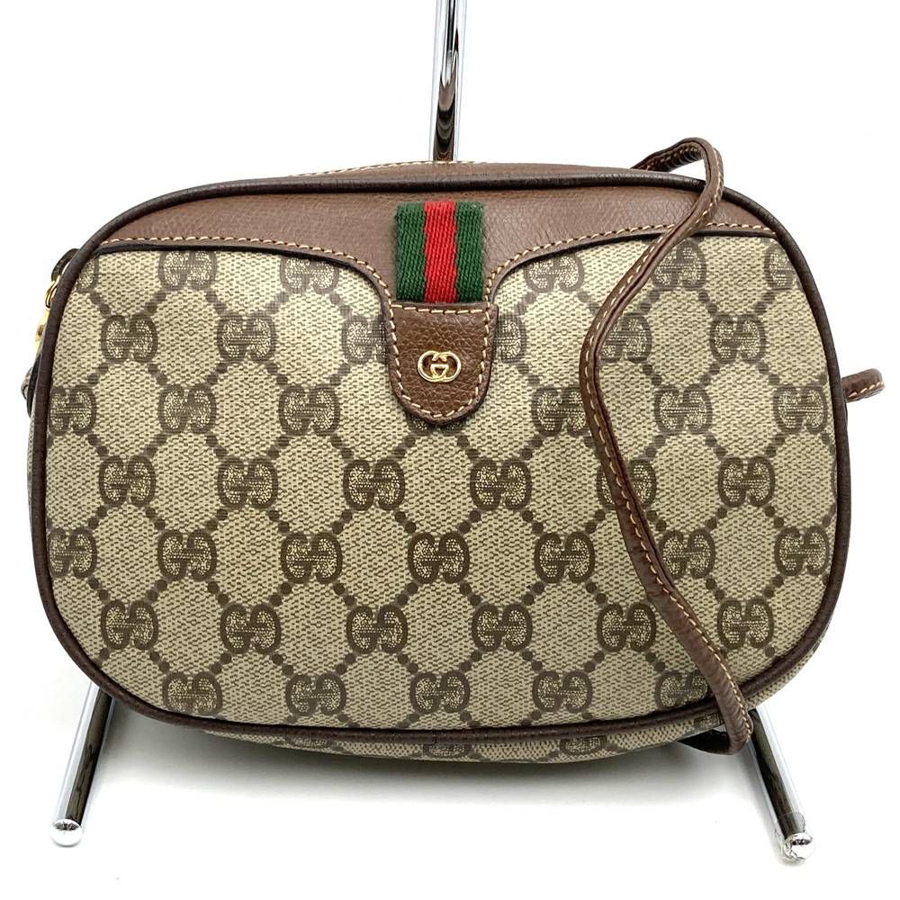 Gucci 007 58 GG Supreme Sherry Shoulder Bag Leather Brown Vintage