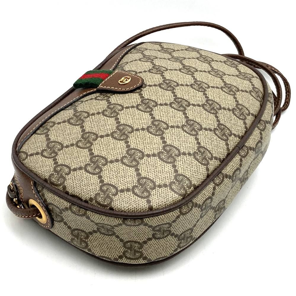 Gucci 007 58 GG Supreme Sherry Shoulder Bag Leather Brown Vintage — view 3