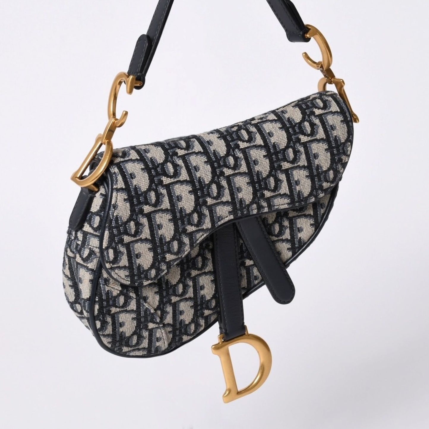 Dior Saddle Mini Bag M ZQ Oblique Navy — view 3