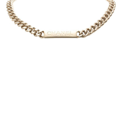 Chanel Logo CC Chain Necklace Gold Plated 1