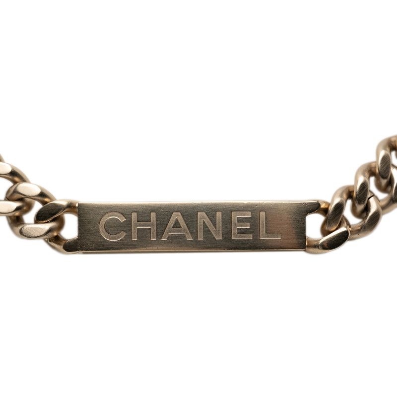 Chanel Logo CC Chain Necklace Gold Plated 1 — view 3