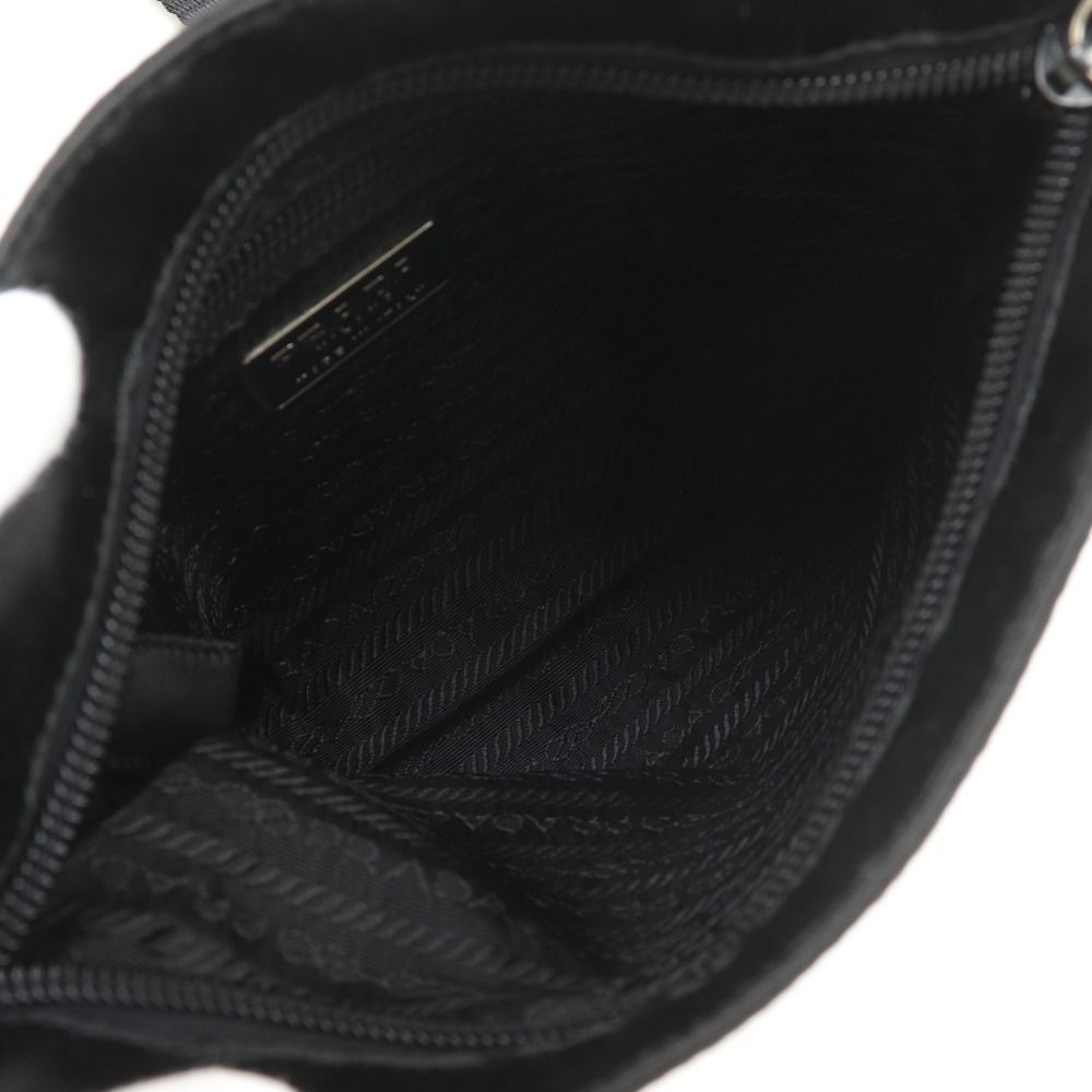 Prada Pochette Satin Nero Black Shoulder Bag — view 4
