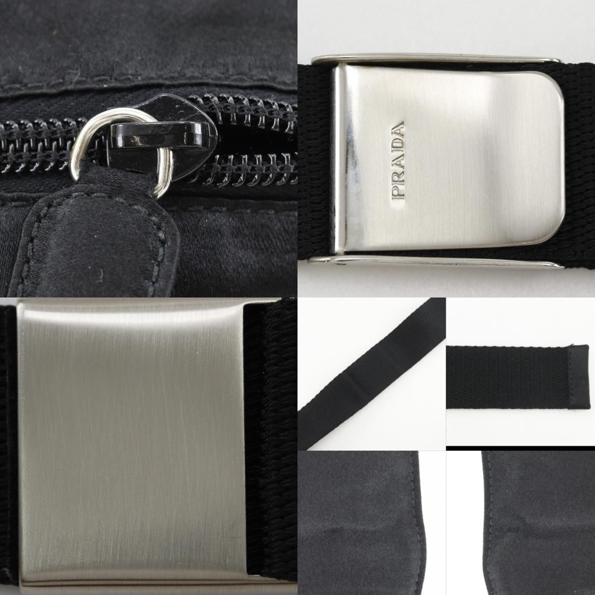 Prada Pochette Satin Nero Black Shoulder Bag — view 9