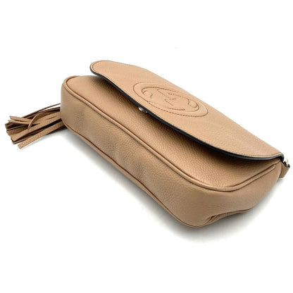 Gucci Shoulder Bag Chain Soho Leather Beige — view 2