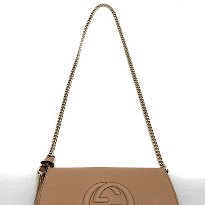 Gucci Shoulder Bag Chain Soho Leather Beige — view 5