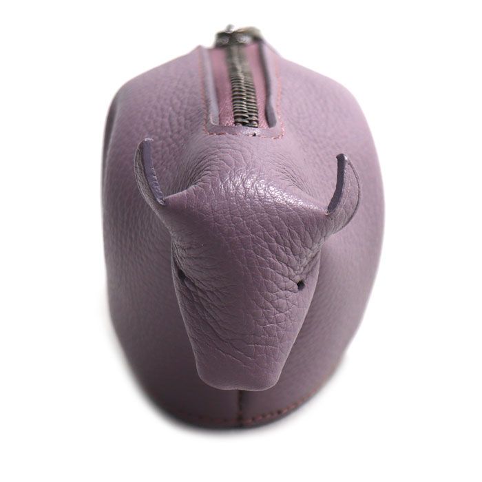 Loewe Animal Cow Motif Coin Case Purple — view 3