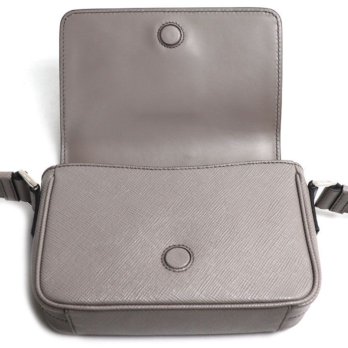 Prada Saffiano Triangle Logo Shoulder Bag Gray — view 4