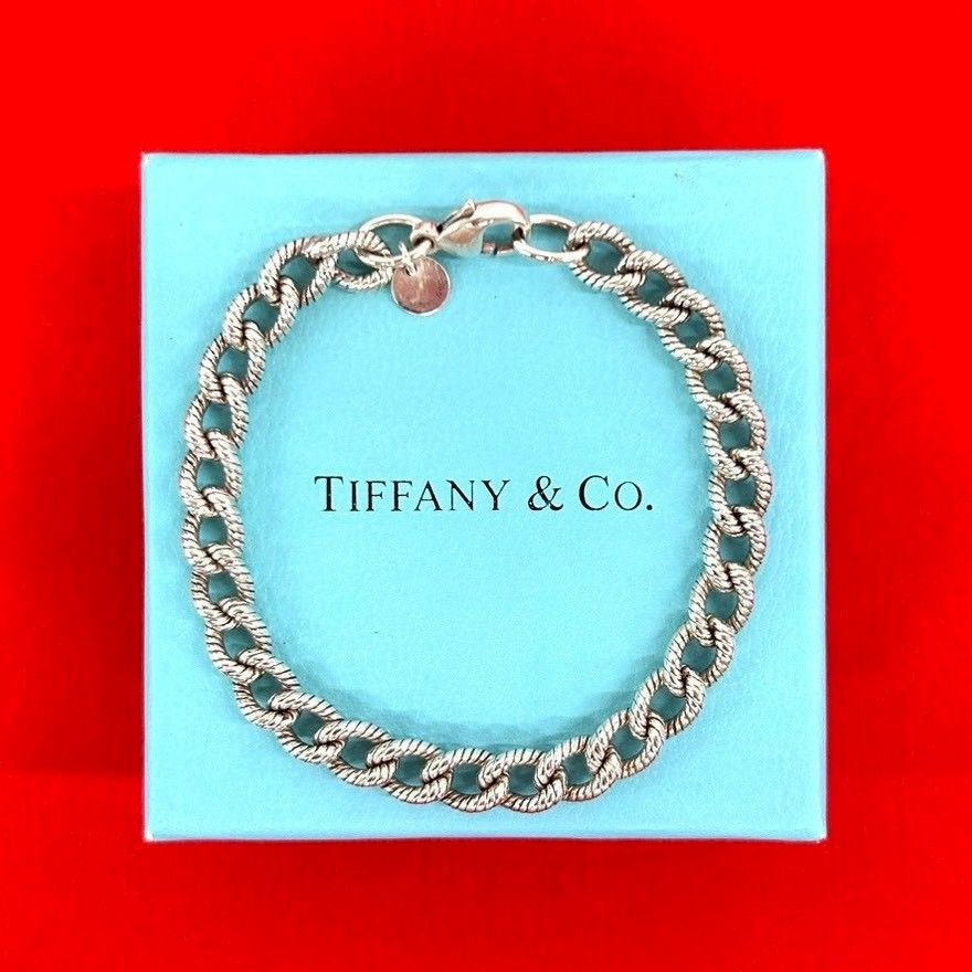 Tiffany & Co Twist Loop Bracelet 925 Sterling Silver Bangle